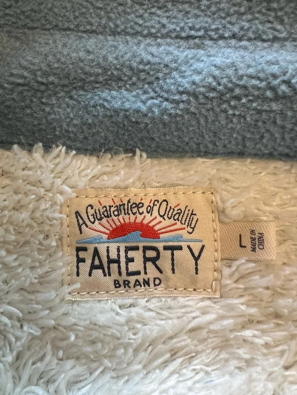 Faherty High Pile Fleece Lined Shirt Jacket In Koi Blue L